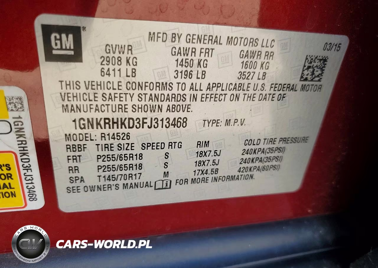 2015 Chevrolet Traverse Lt VIN:1GNKRHKD3FJ313468 - 13