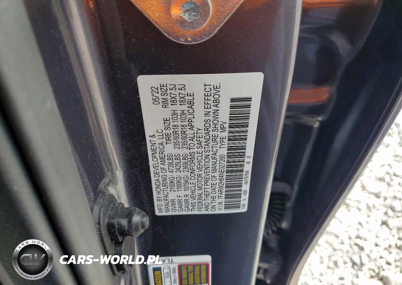 2022 Honda Cr-V Exl VIN:7FARW2H84NE027260 - 14