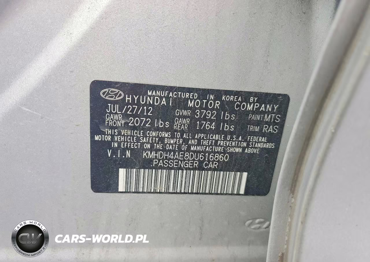 2013 Hyundai Elantra Limited VIN:KMHDH4AE8DU616860 - 12