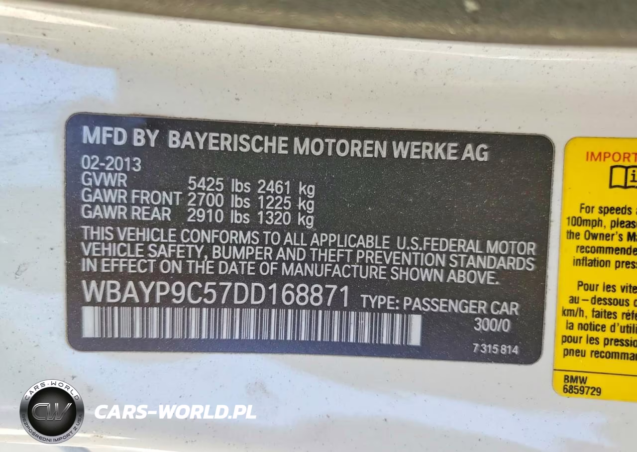 2013 BMW 650 I VIN:WBAYP9C57DD168871 - 13