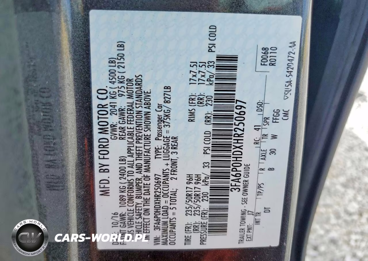 2017 Ford Fusion Se VIN:3FA6P0HDXHR250697 - 12