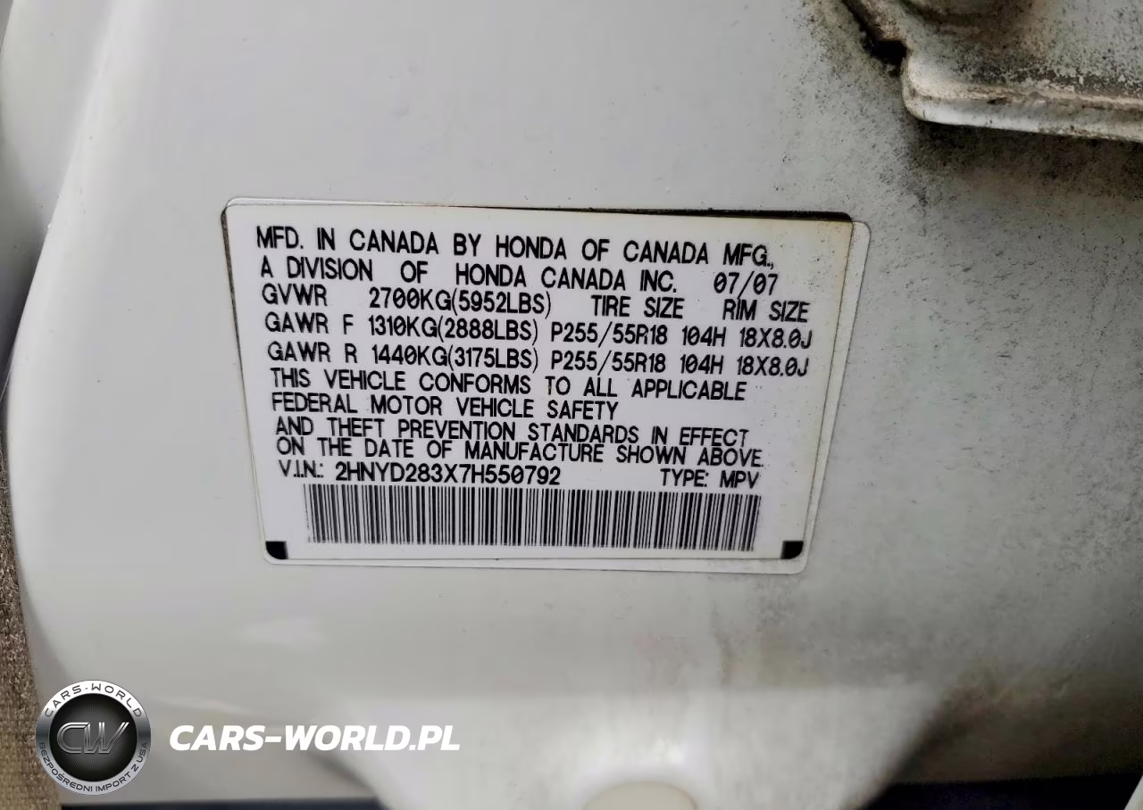 2007 Acura Mdx Technology VIN:2HNYD283X7H550792 - 12