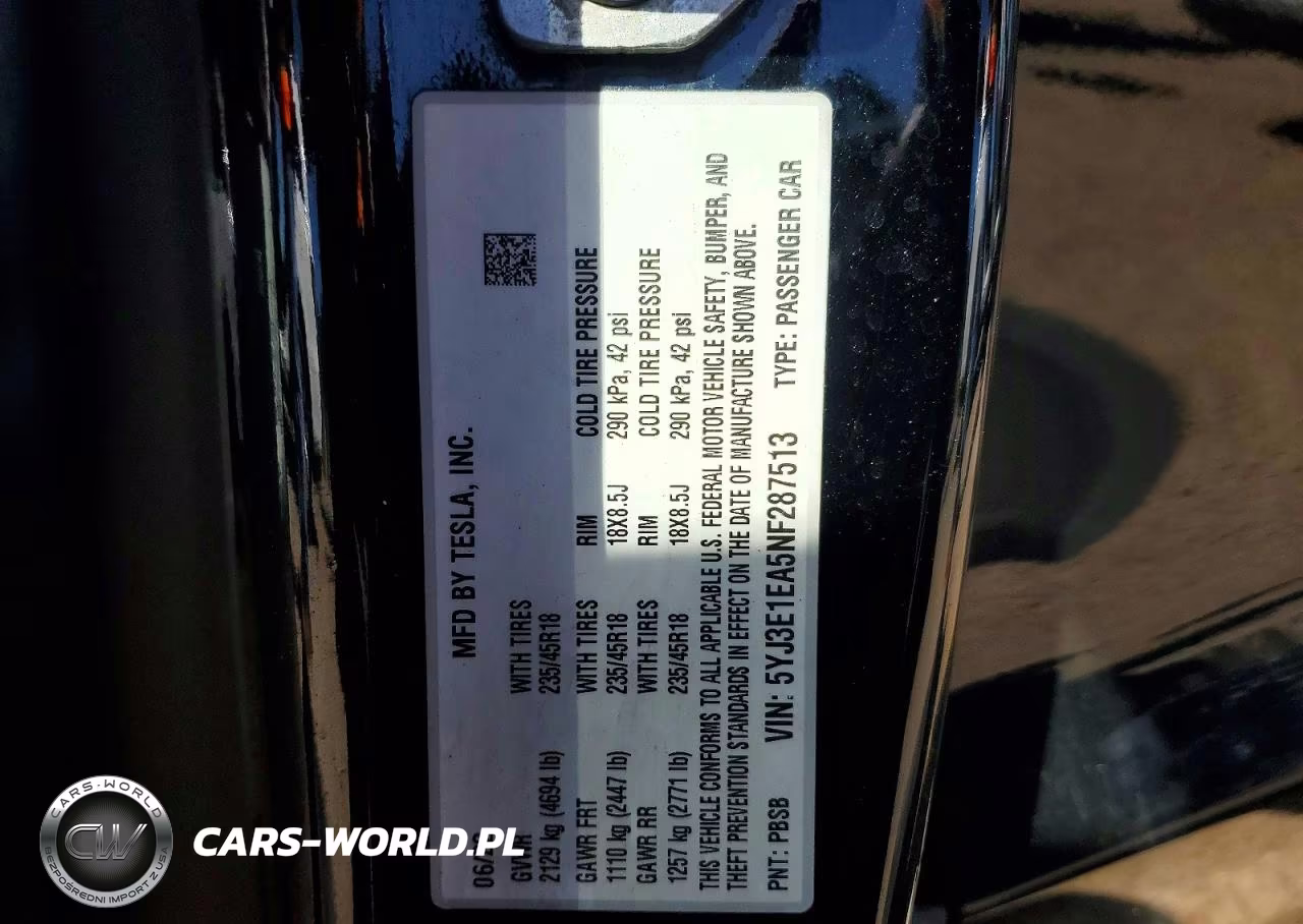 2022 Tesla Model 3 VIN:5YJ3E1EA5NF287513 - 12