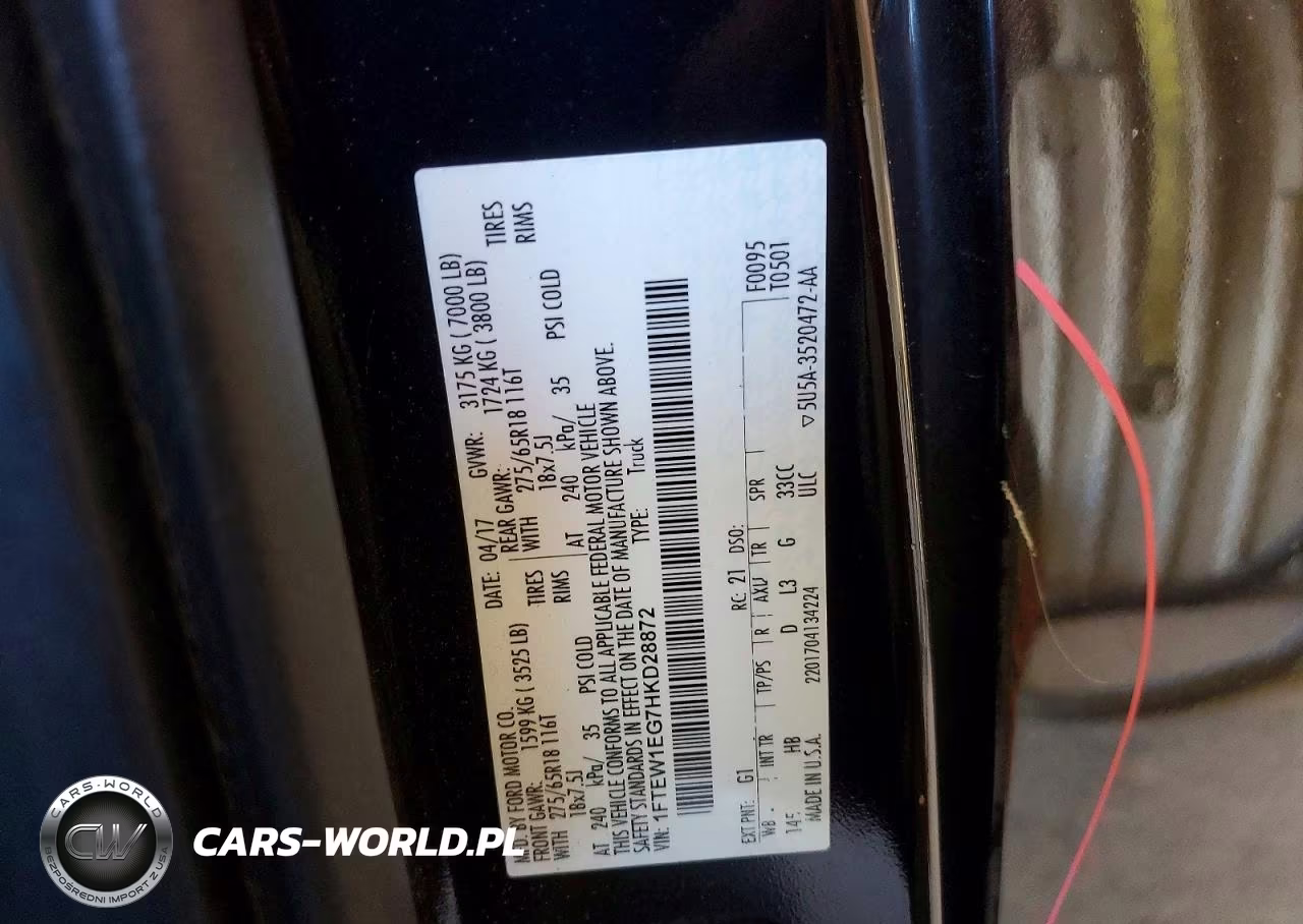 2017 Ford F150 Supercrew VIN:1FTEW1EG7HKD28872 - 13