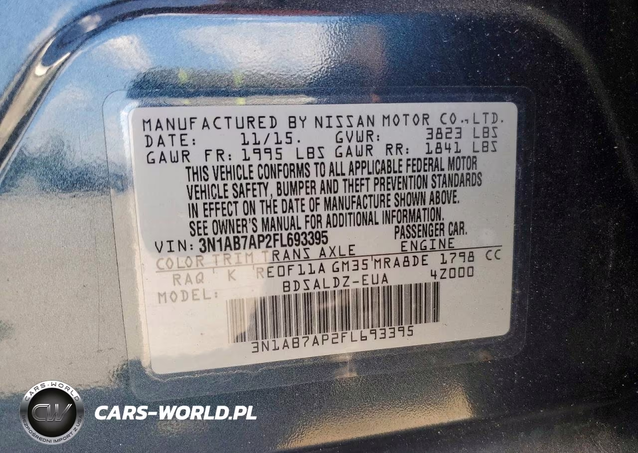 2015 Nissan Sentra Sv VIN:3N1AB7AP2FL693395 - 12