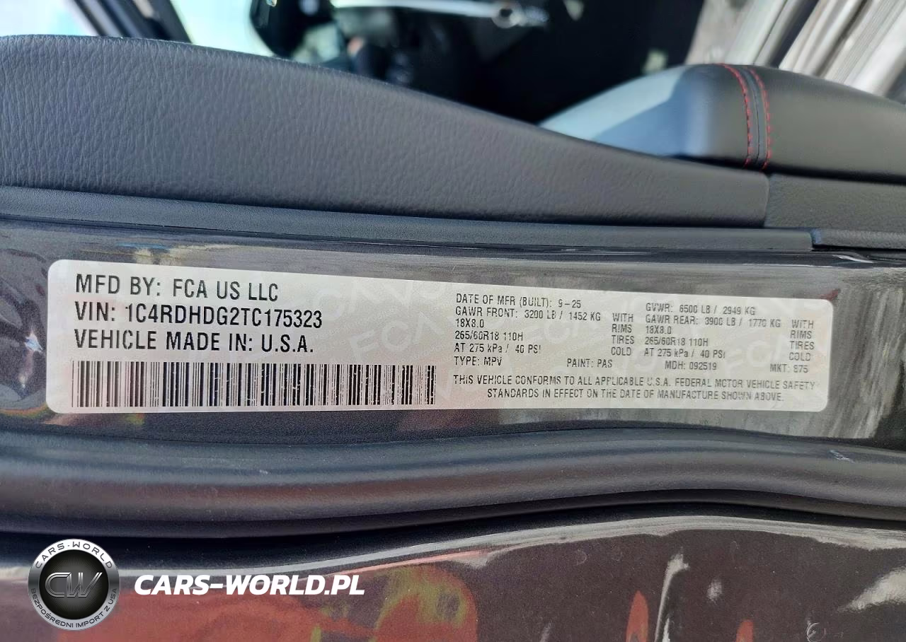 2026 Dodge Durango Gt VIN:1C4RDHDG2TC175323 - 13