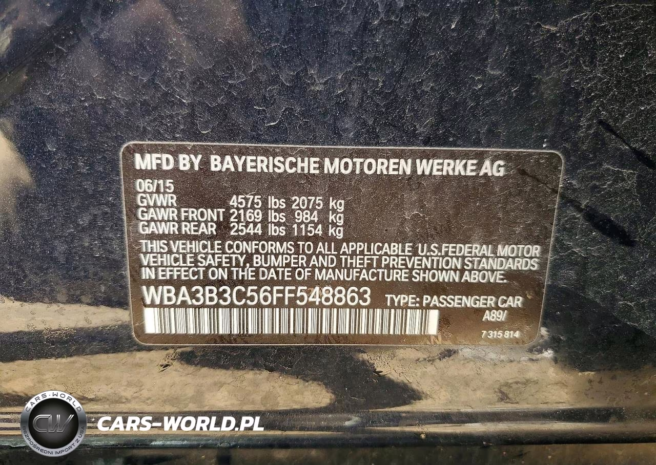 2015 BMW 328 Xi VIN:WBA3B3C56FF548863 - 12
