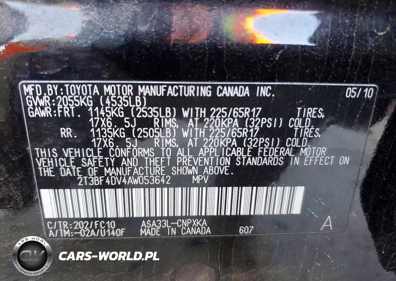 2010 Toyota Rav4 Base VIN:2T3BF4DV4AW053642 - 13