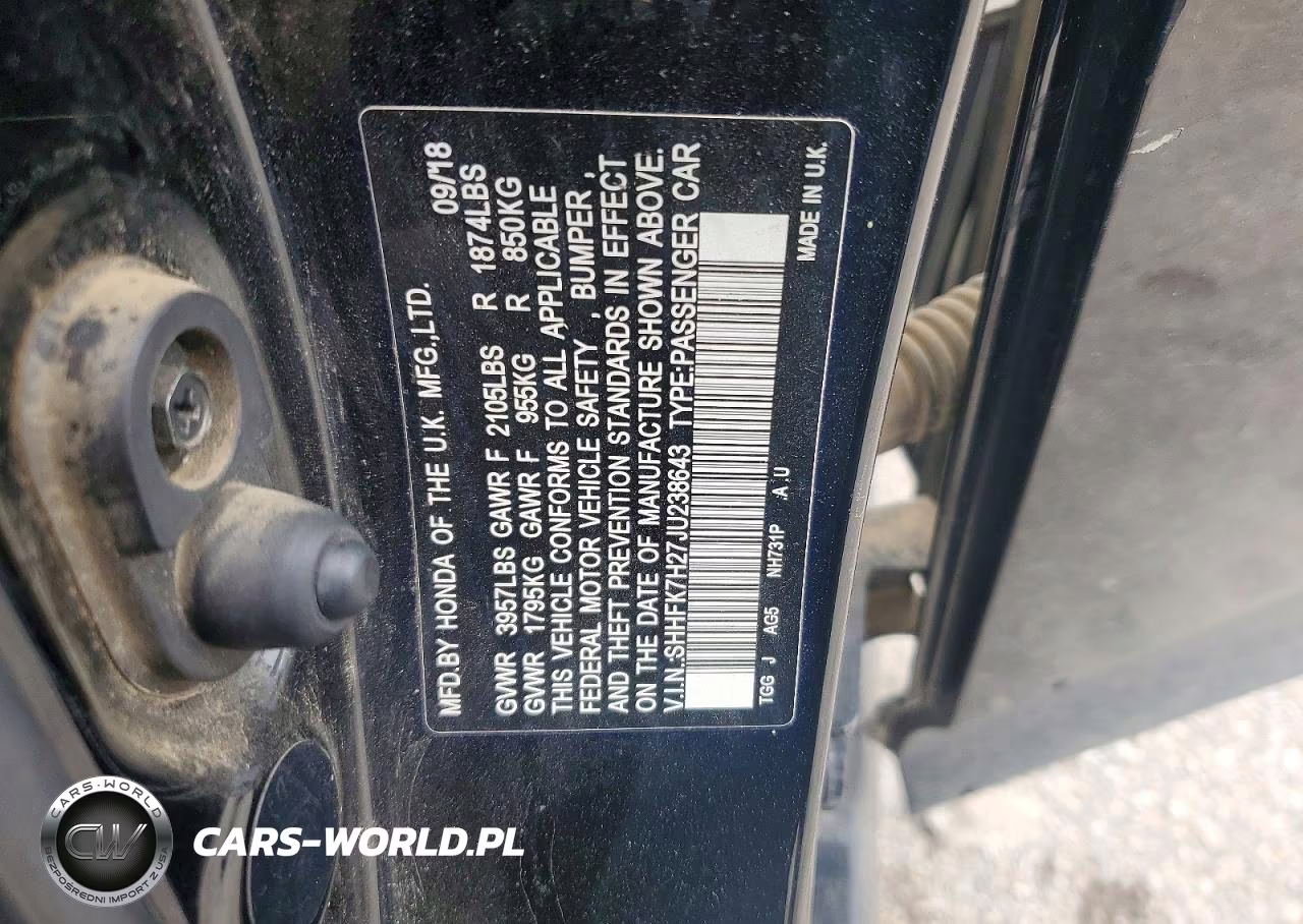 2018 Honda Civic Lx VIN:SHHFK7H27JU238643 - 12