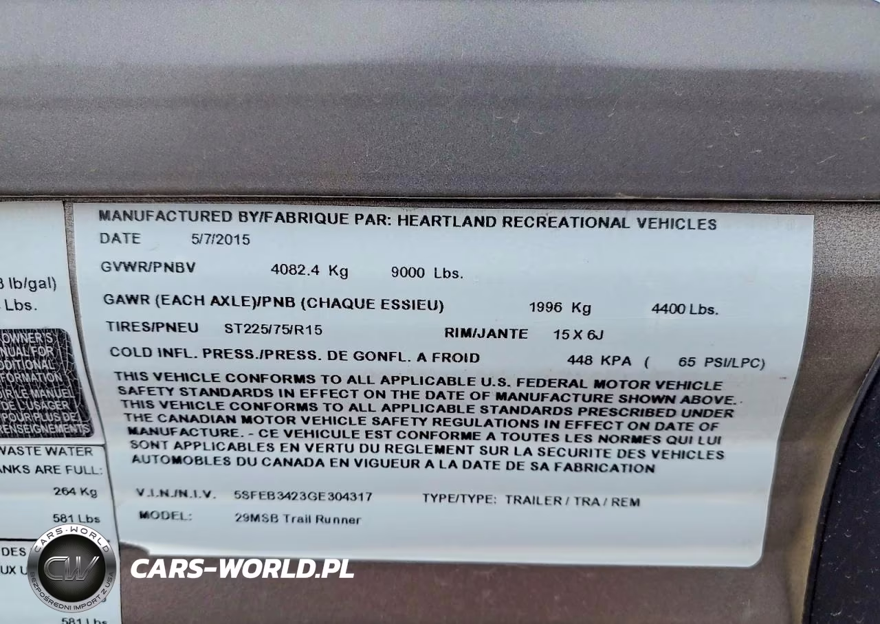 2016 Heartland Rvs Recreational Vehicle (Rv) VIN:5SFEB3423GE304317 - 10