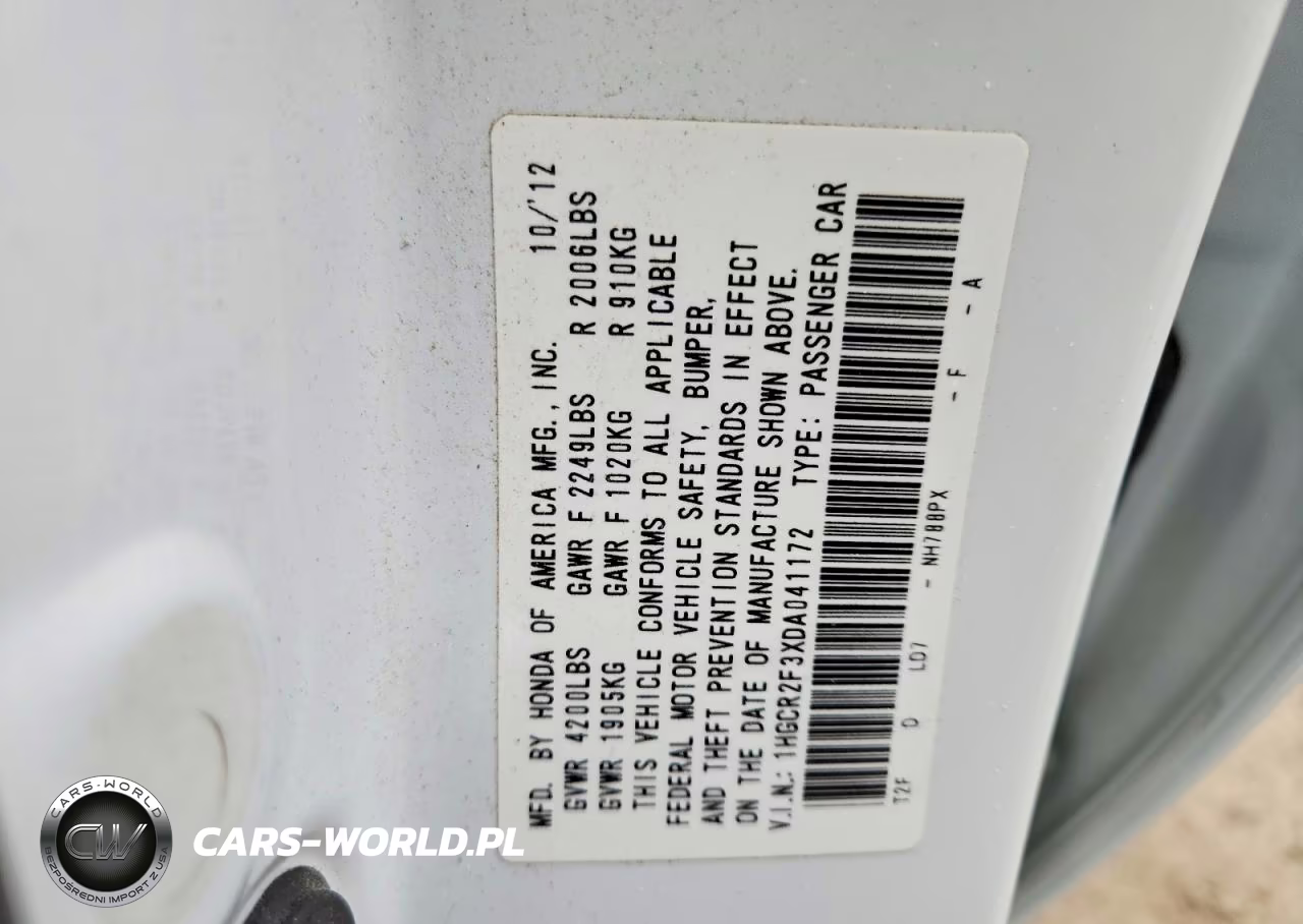2013 Honda Accord Lx VIN:1HGCR2F3XDA041172 - 13