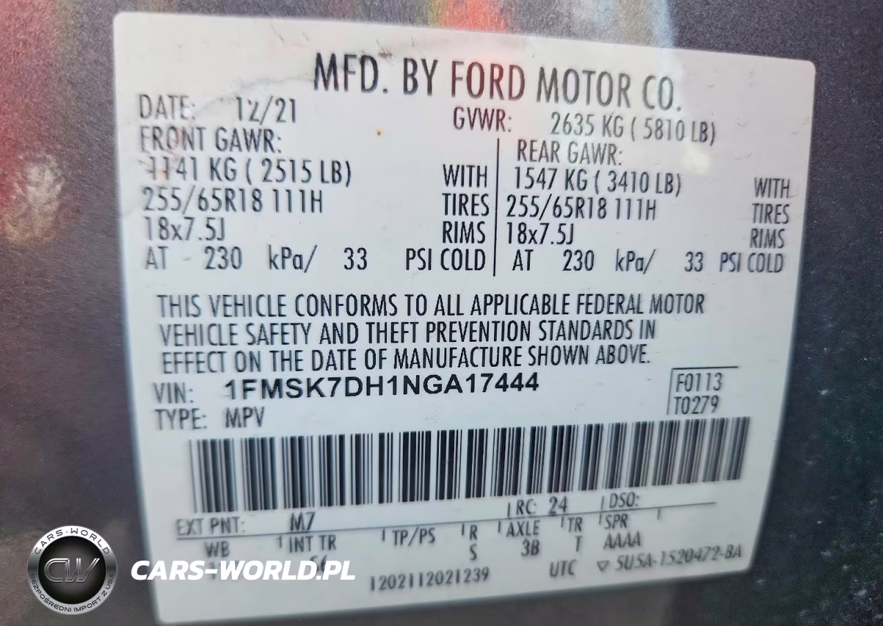 2022 Ford Explorer Xlt VIN:1FMSK7DH1NGA17444 - 14