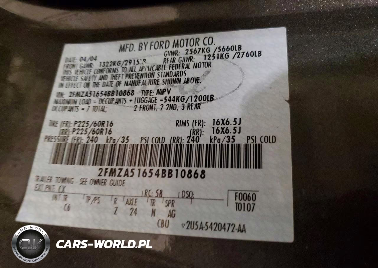 2004 Ford Freestar Se VIN:2FMZA51654BB10868 - 13