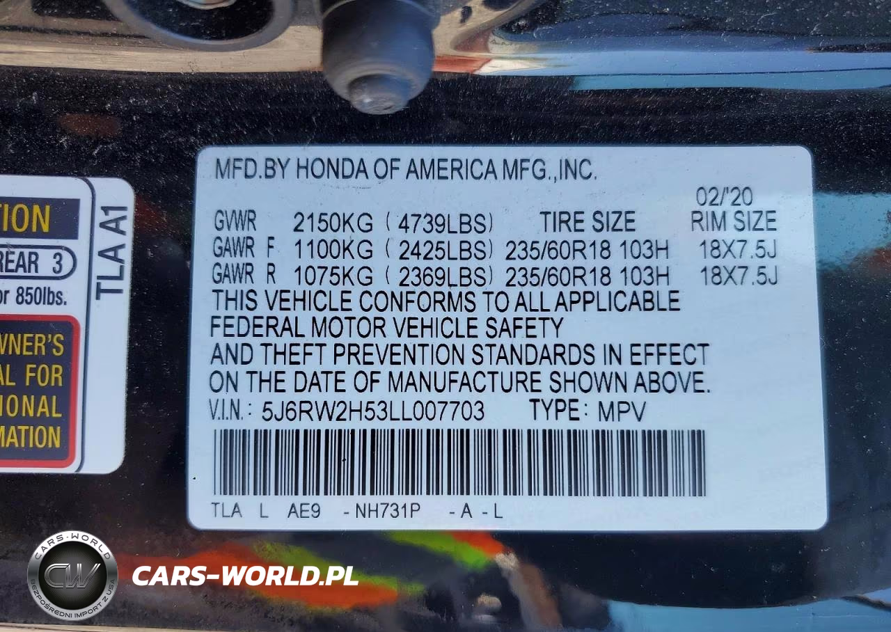 2020 Honda Cr-V Ex VIN:5J6RW2H53LL007703 - 12