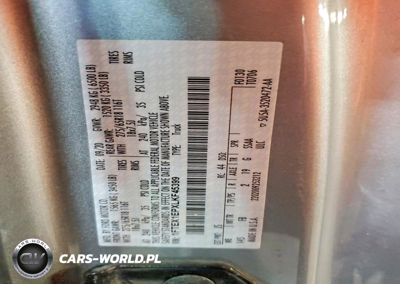 2020 Ford F150 Super Cab VIN:1FTEX1EPXLKF45399 - 12