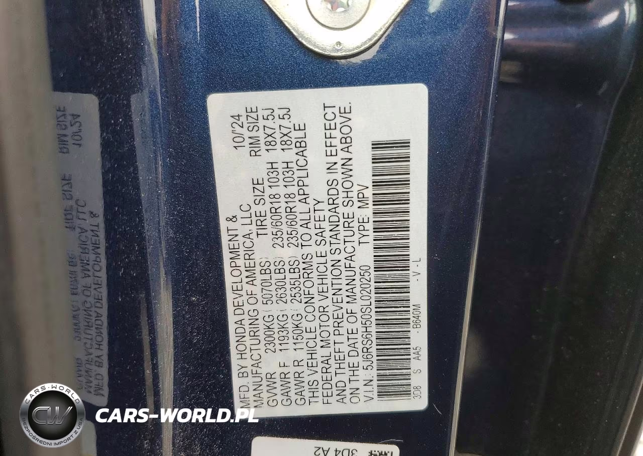 2025 Honda Cr-V Sport VIN:5J6RS6H50SL020250 - 13