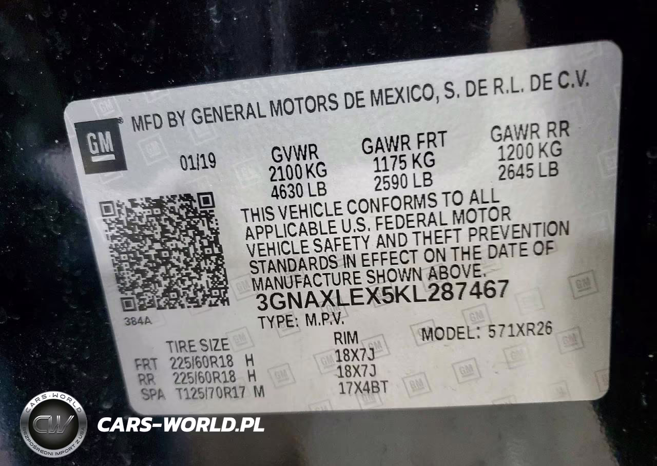 2019 Chevrolet Equinox Lt VIN:3GNAXLEX5KL287467 - 13