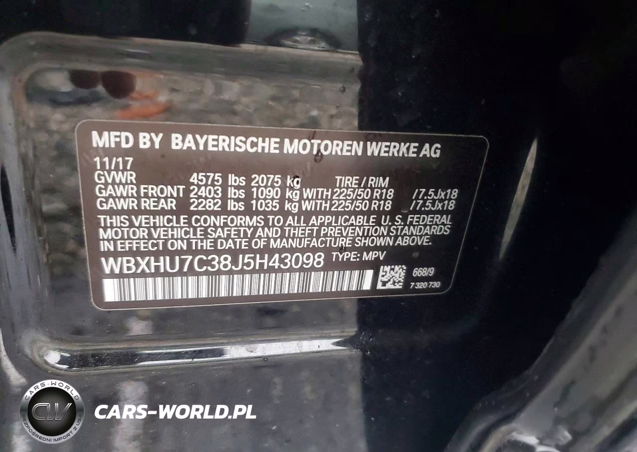 2018 BMW X1 Sdrive28I VIN:WBXHU7C38J5H43098 - 13