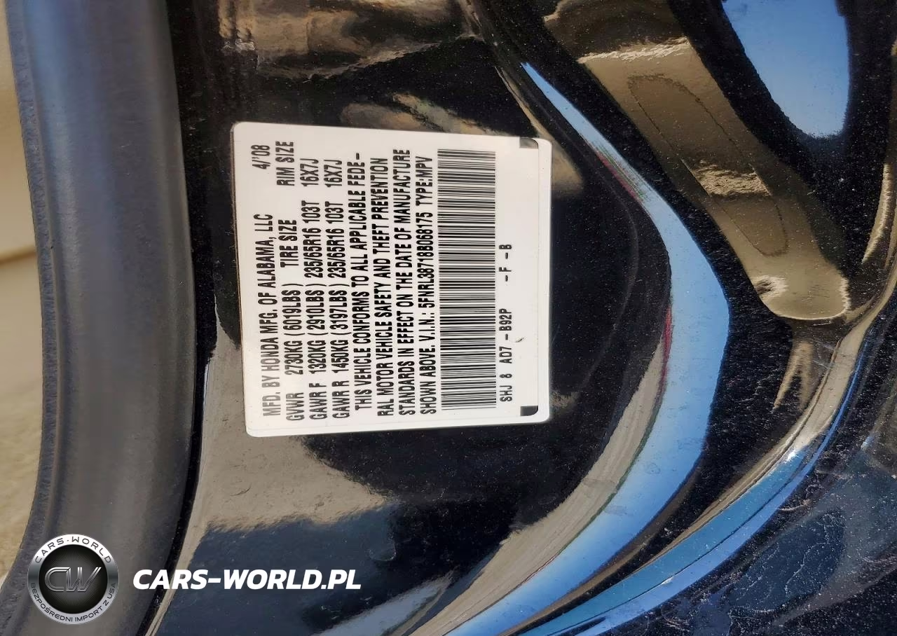 2008 Honda Odyssey Exl VIN:5FNRL38718B068175 - 13