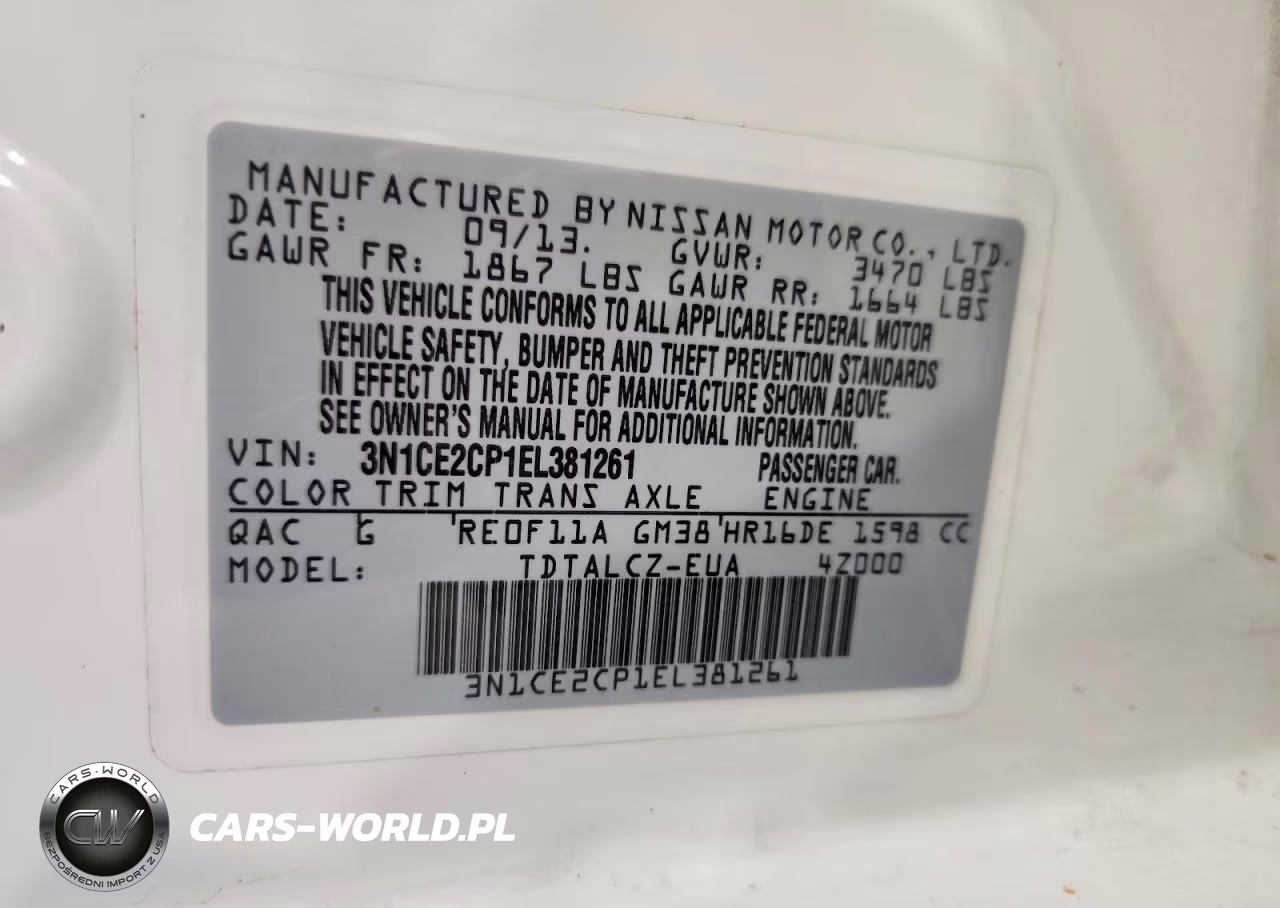 2014 Nissan Versa Note S Plus VIN:3N1CE2CP1EL381261 - 12