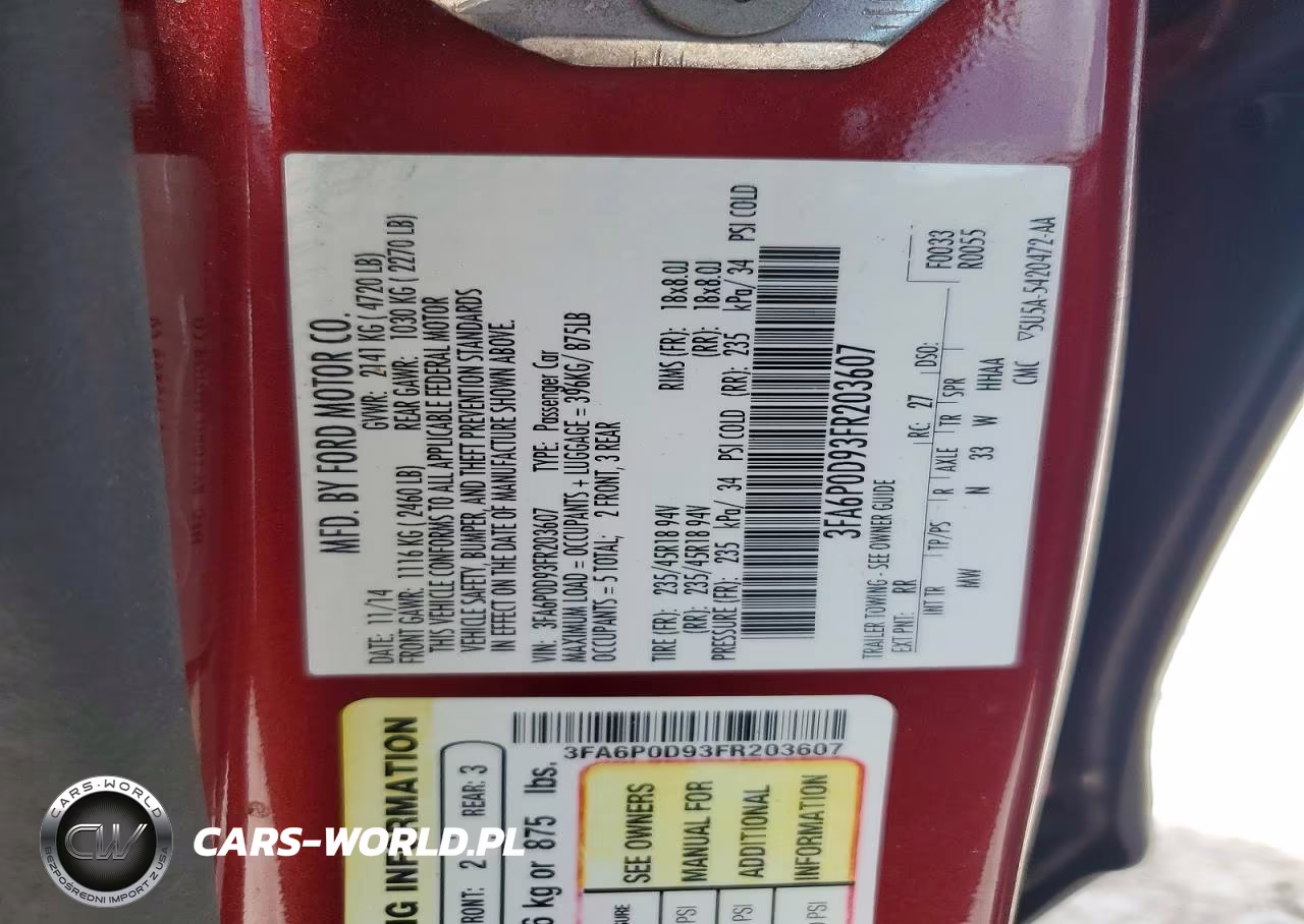 2015 Ford Fusion Titanium VIN:3FA6P0D93FR203607 - 13