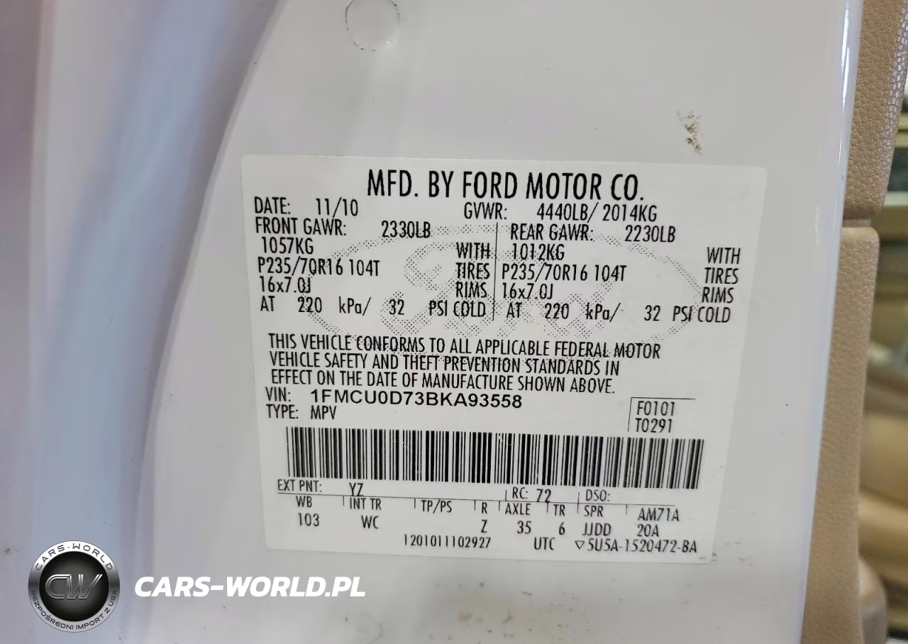 2011 Ford Escape Xlt VIN:1FMCU0D73BKA93558 - 13