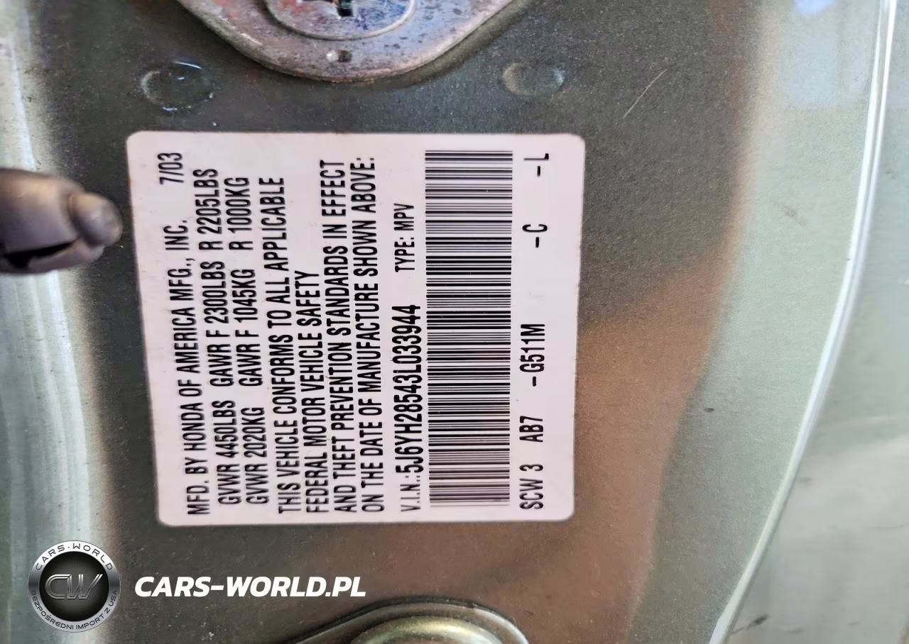 2003 Honda Element Ex VIN:5J6YH28543L033944 - 13
