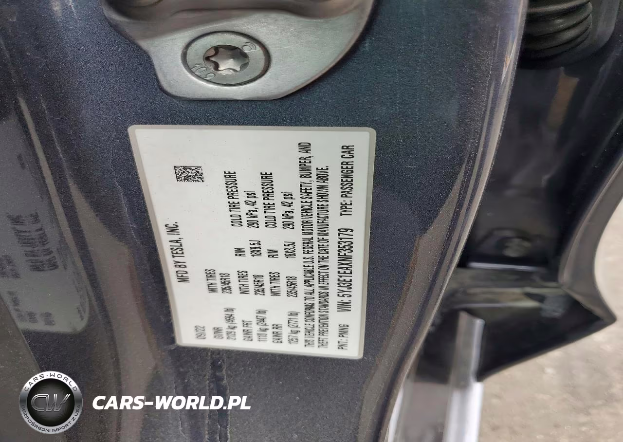 2022 Tesla Model 3 VIN:5YJ3E1EAXNF353179 - 13