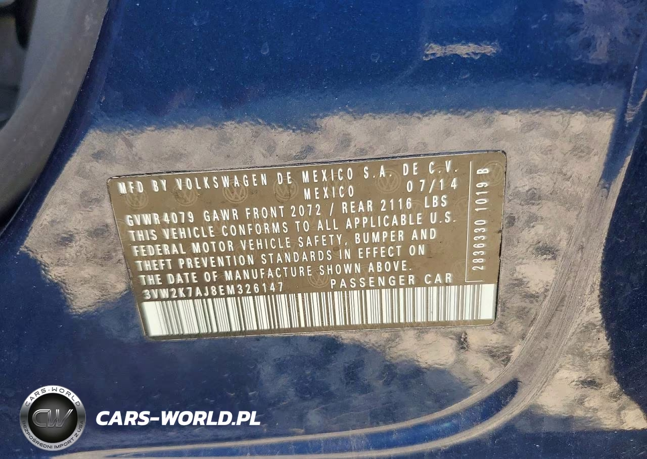 2014 Volkswagen Jetta Base VIN:3VW2K7AJ8EM326147 - 12