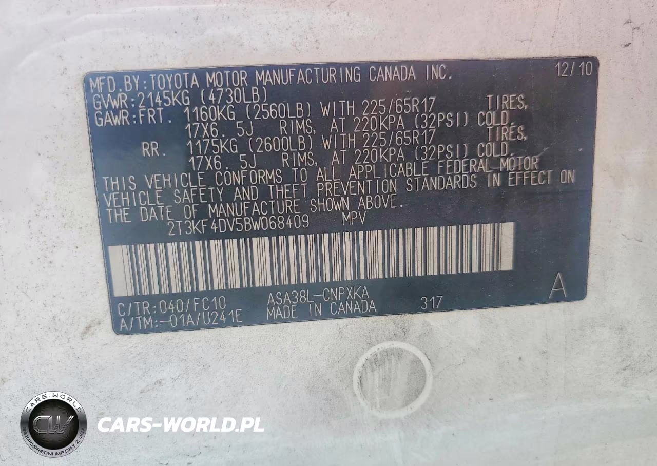 2011 Toyota Rav4 Base VIN:2T3KF4DV5BW068409 - 13
