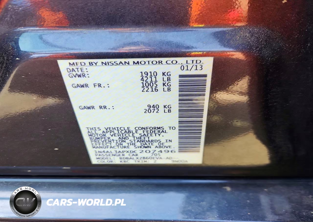 2013 Nissan Altima 2.5 VIN:1N4AL3APXDC207496 - 12