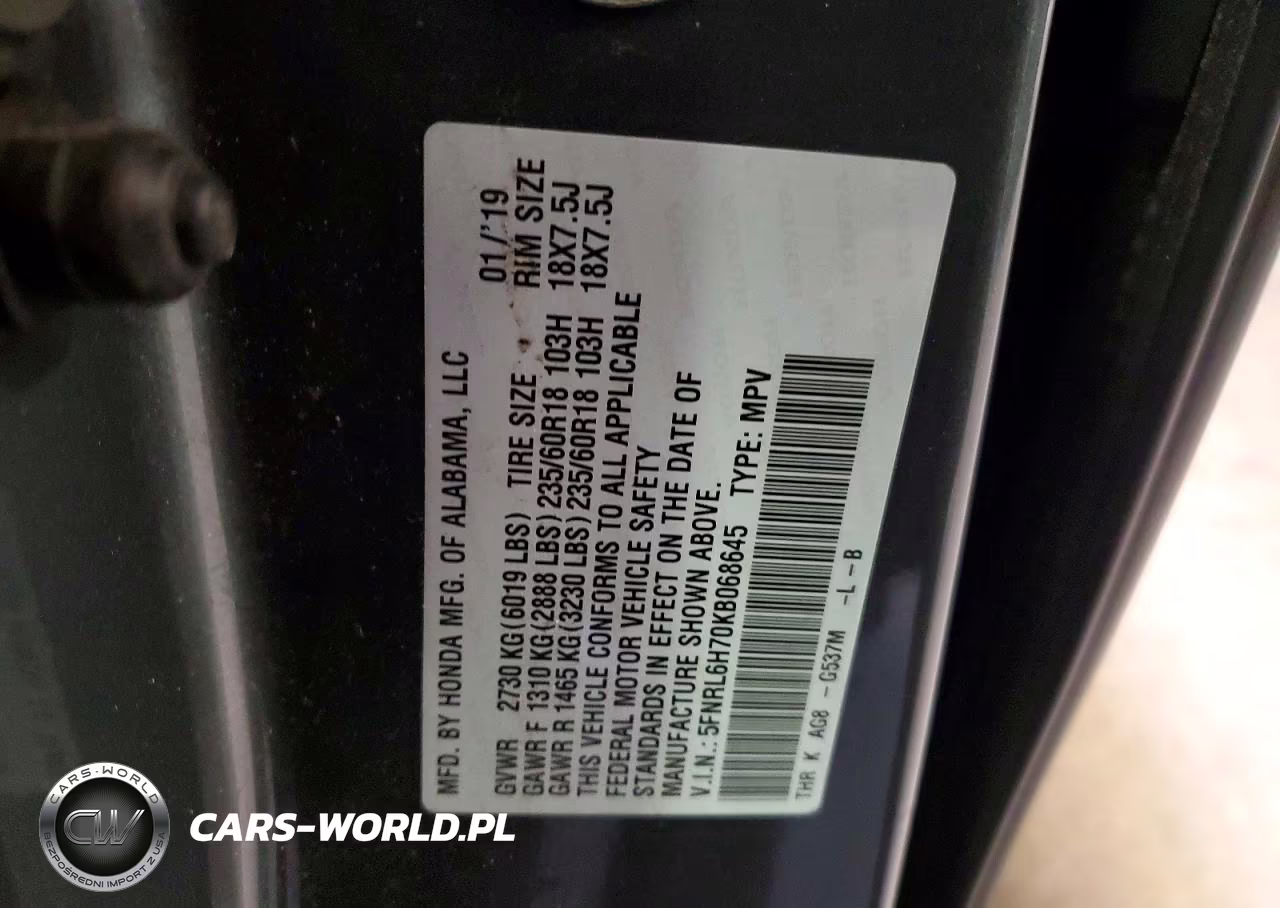 2019 Honda Odyssey Exl VIN:5FNRL6H70KB068645 - 13