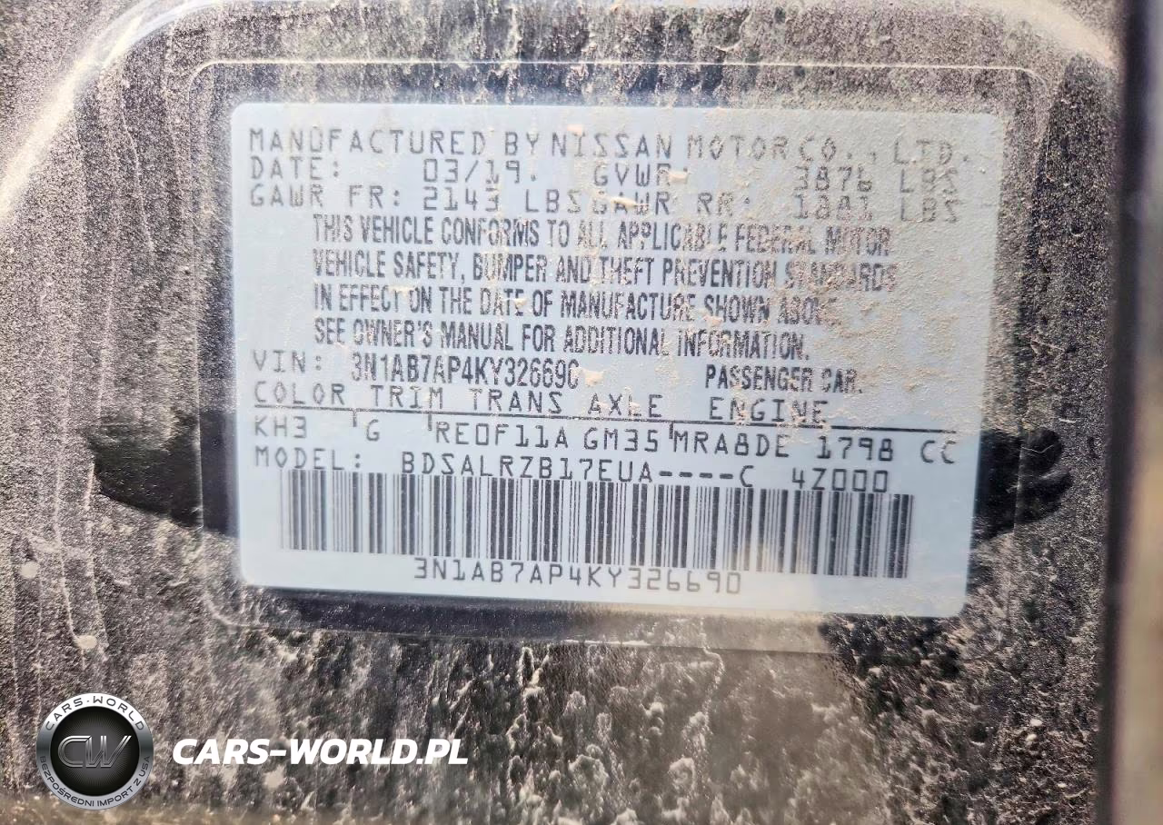 2019 Nissan Sentra Sr VIN:3N1AB7AP4KY326690 - 12