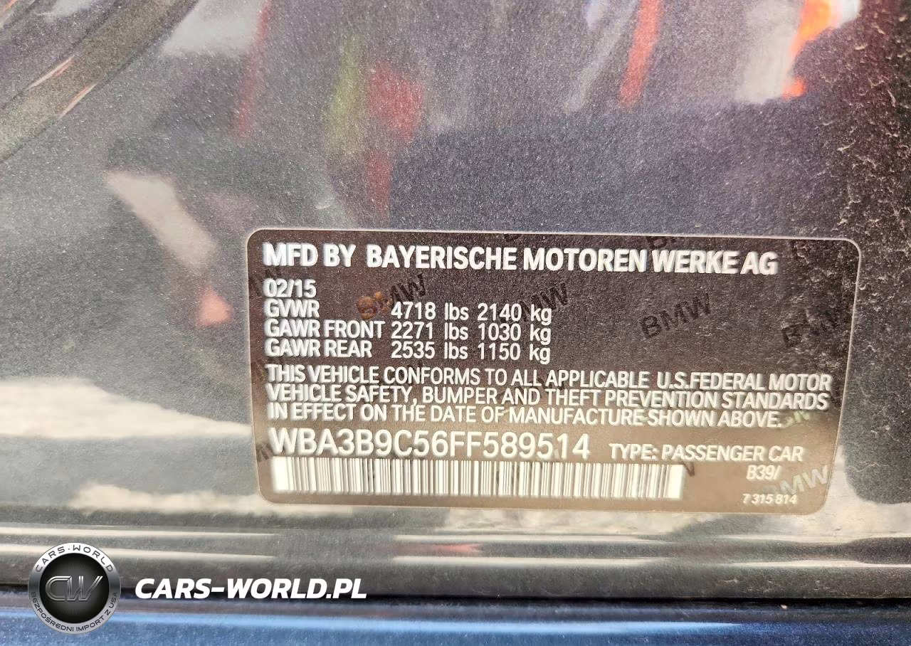 2015 BMW 335 Xi VIN:WBA3B9C56FF589514 - 12