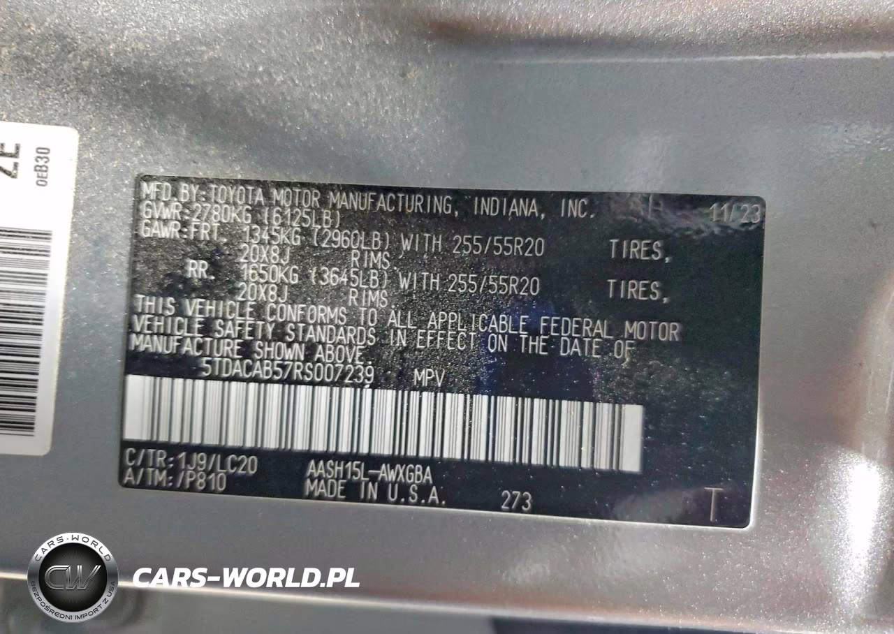 2024 Toyota Grand Highlander Hybrid Limited VIN:5TDACAB57RS007239 - 14