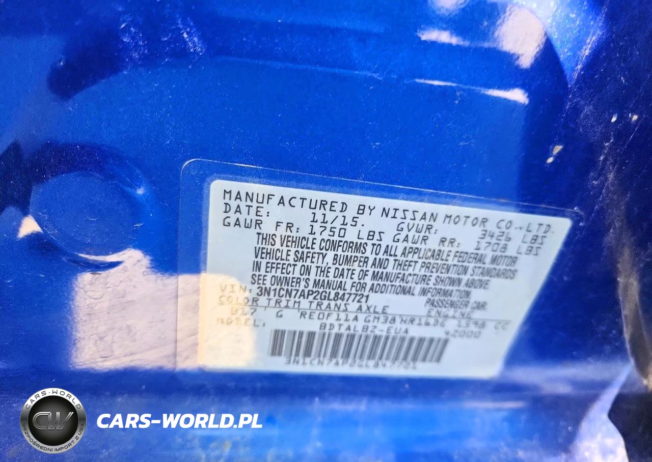 2016 Nissan Versa 1.6 Sv VIN:3N1CN7AP2GL847721 - 12