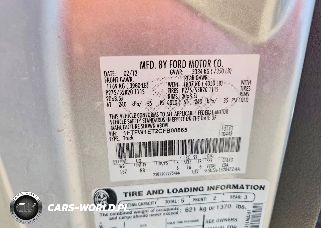 2012 Ford F150 Supercrew VIN:1FTFW1ET2CFB08865 - 12