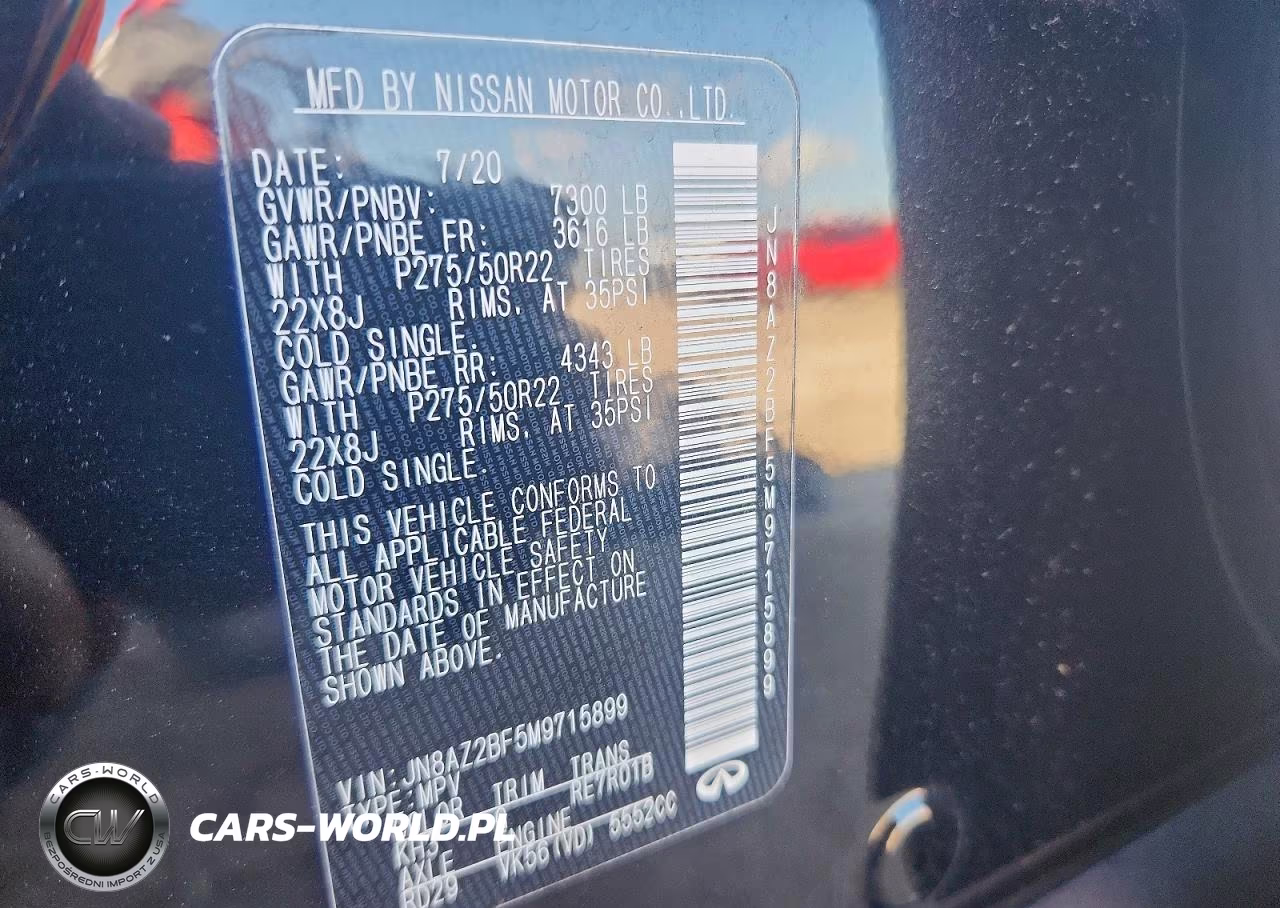 2021 Infiniti Qx80 Sensory VIN:JN8AZ2BF5M9715899 - 13