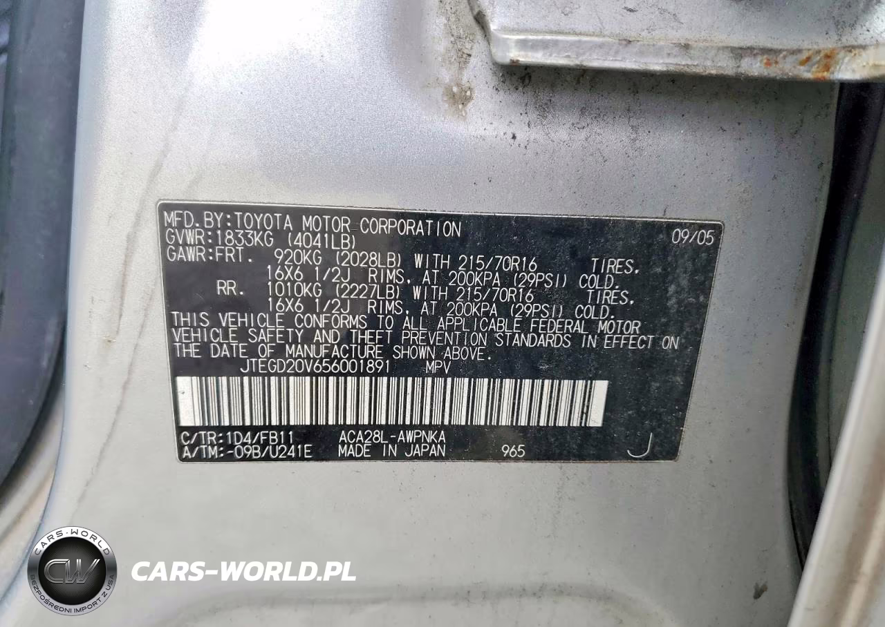 2005 Toyota Rav4 Base VIN:JTEGD20V656001891 - 13
