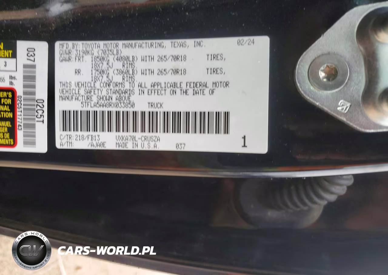 2024 Toyota Tundra Sr5 VIN:5TFLA5AA8RX033850 - 12
