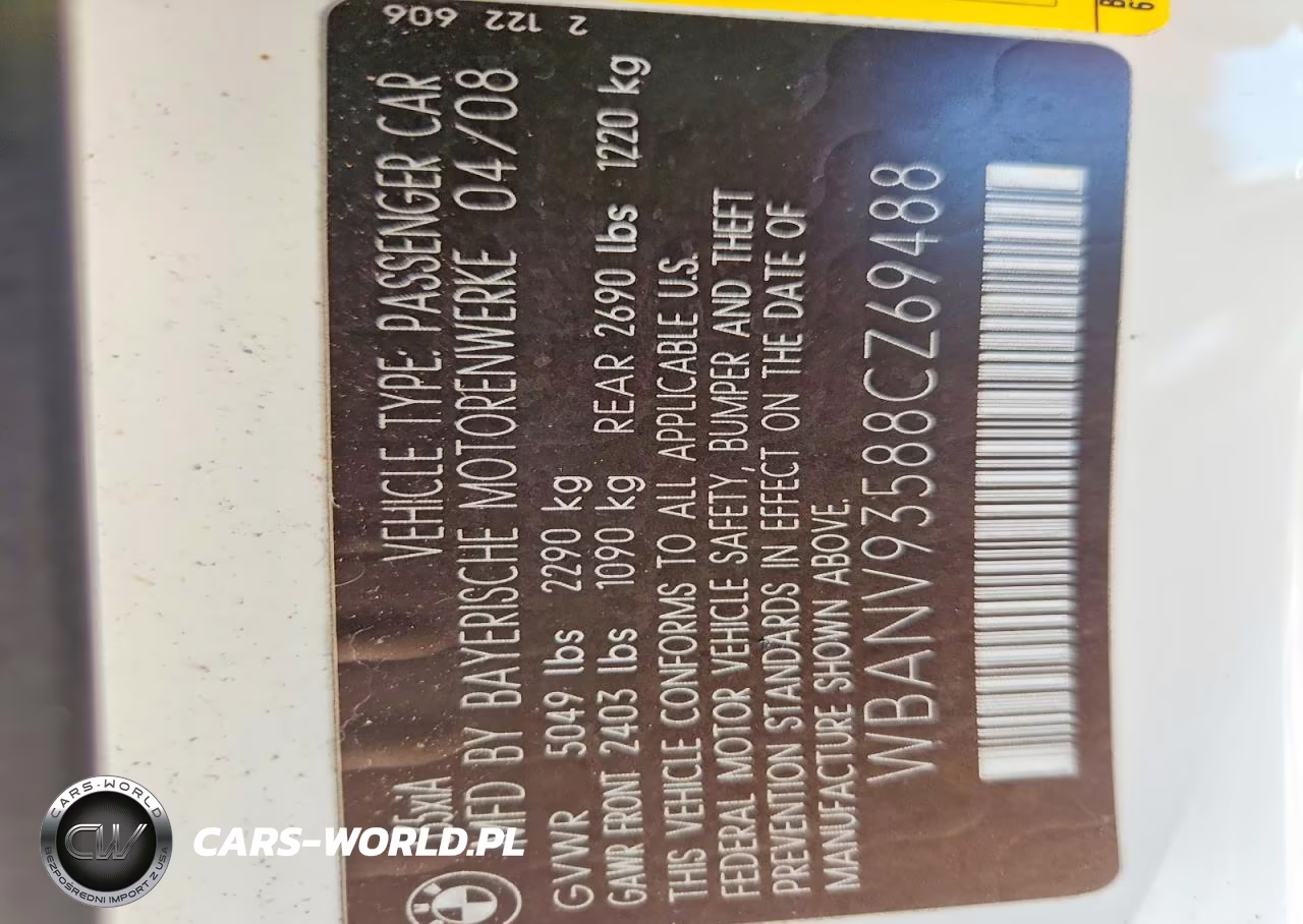 2008 BMW 535 Xi VIN:WBANV93588CZ69488 - 12