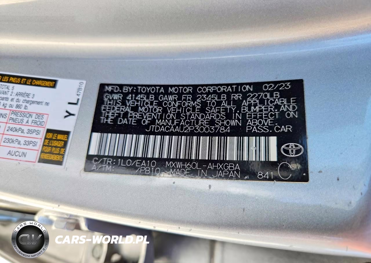 2023 Toyota Prius Xle VIN:JTDACAAU2P3003784 - 13