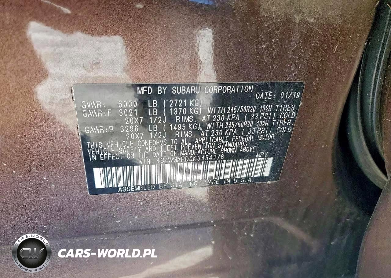 2019 Subaru Ascent Limited VIN:4S4WMAPD0K3454176 - 12