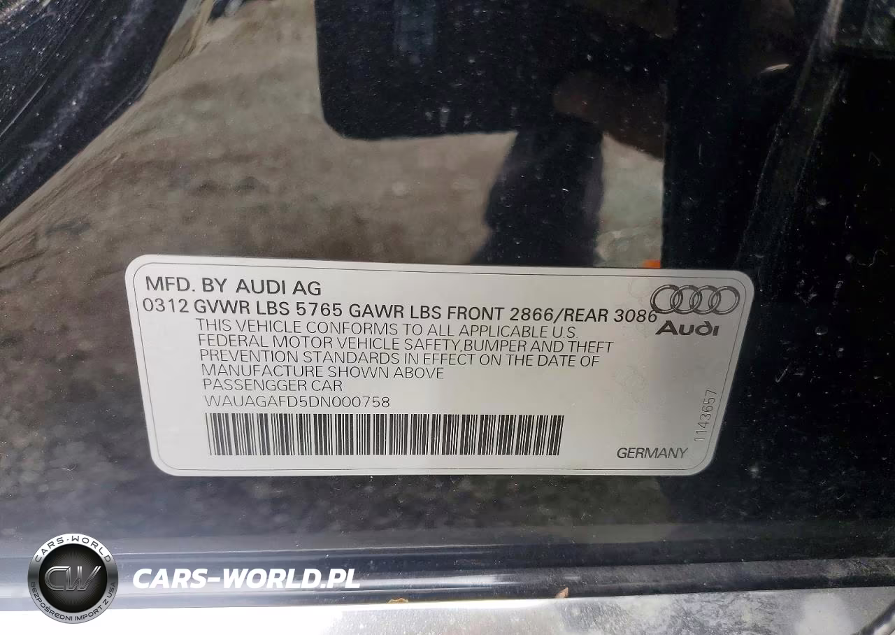 2013 Audi A8 Quattro VIN:WAUAGAFD5DN000758 - 12