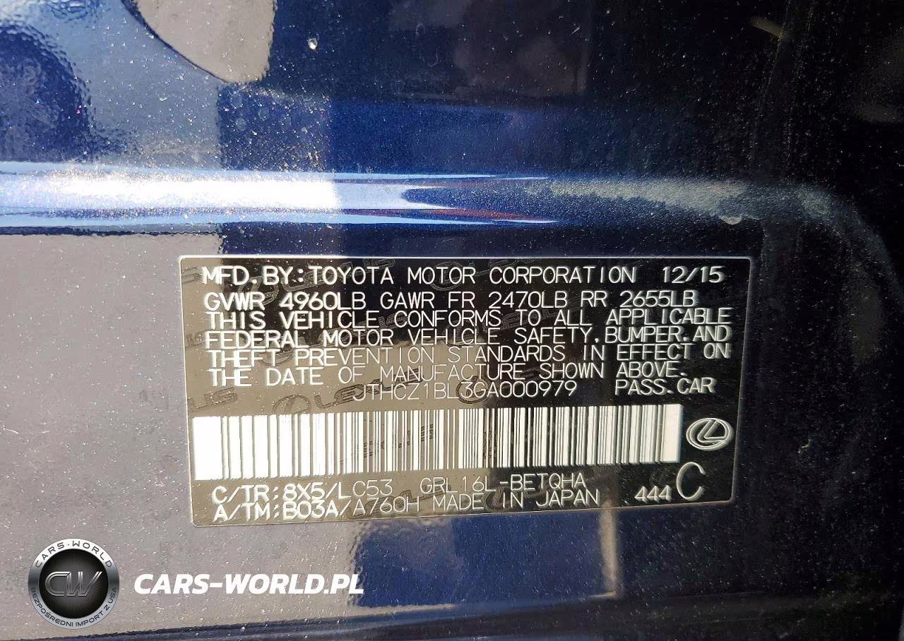 2016 Lexus Gs 350 VIN:JTHCZ1BL3GA000979 - 12