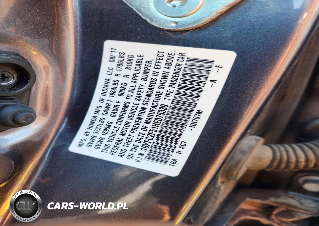 2017 Honda Civic Lx VIN:19XFC2F51HE075339 - 12