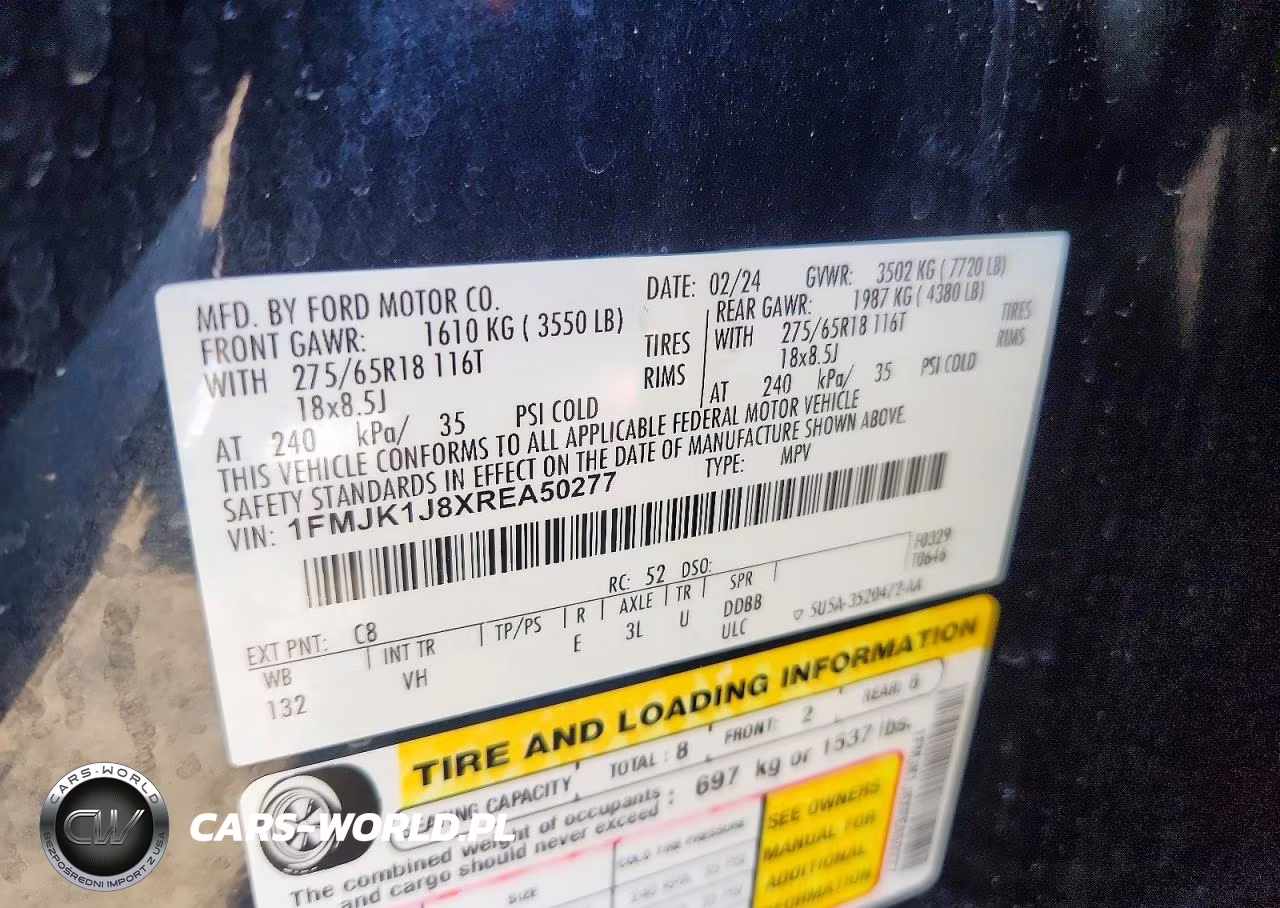 2024 Ford Expedition Max Xlt VIN:1FMJK1J8XREA50277 - 13