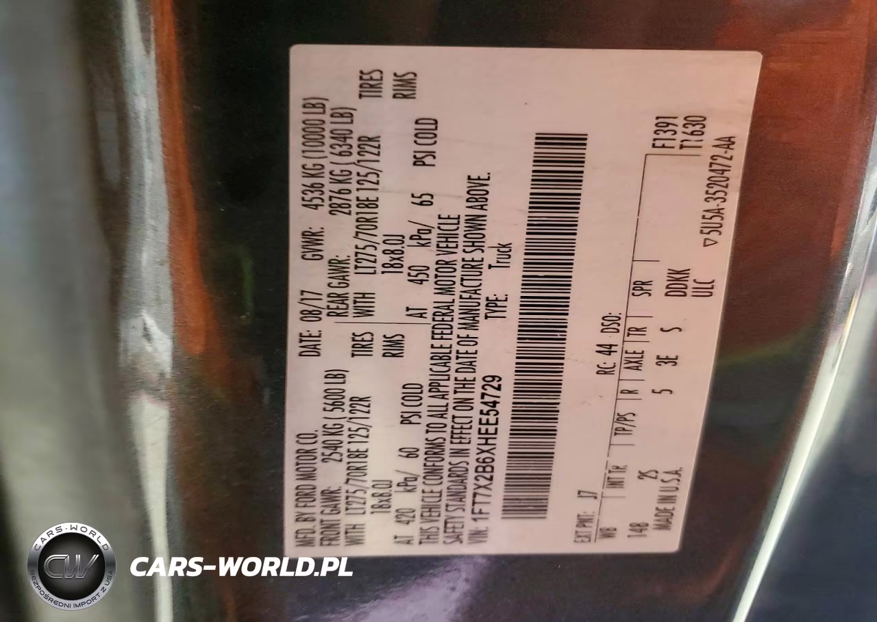 2017 Ford F250 Super Duty VIN:1FT7X2B6XHEE54729 - 13