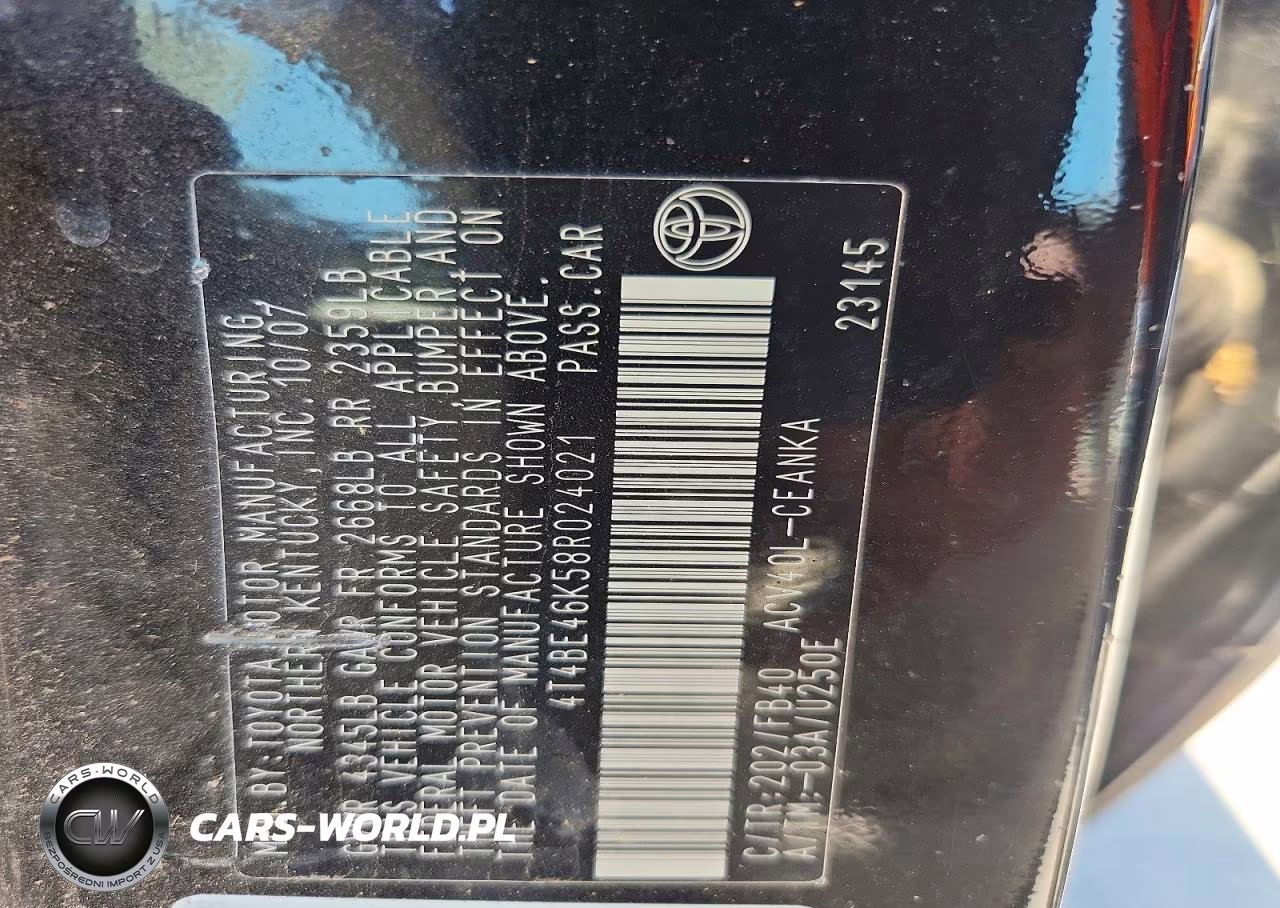 2008 Toyota Camry Le VIN:4T4BE46K58R024021 - 12