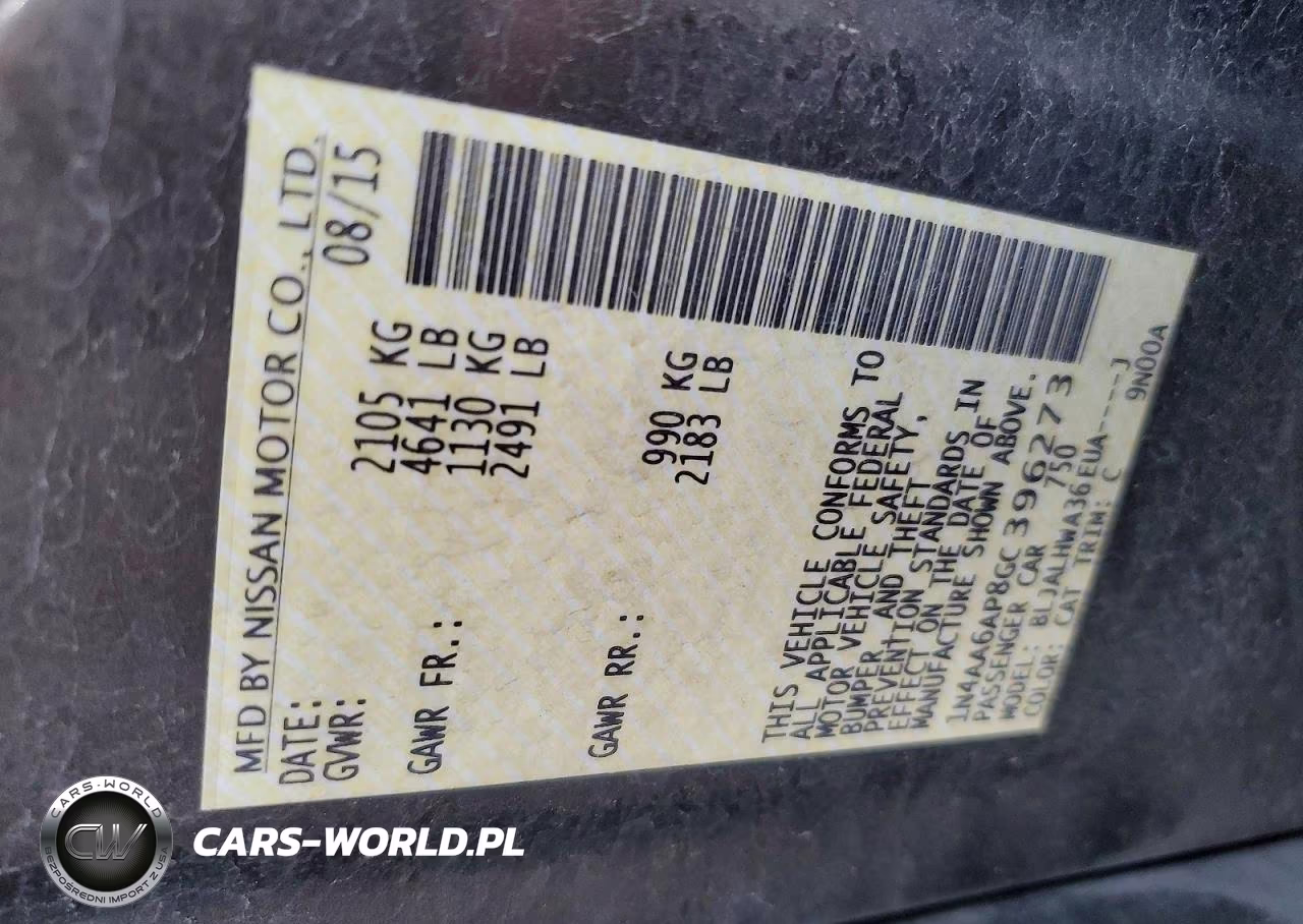 2016 Nissan Maxima Platinum VIN:1N4AA6AP8GC396273 - 12